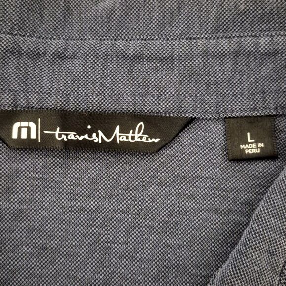 Travis Matthew Polo Shirt Lot of 2 Men L Black Gray Blue Gray Colorblock Stripe - Picture 4 of 12